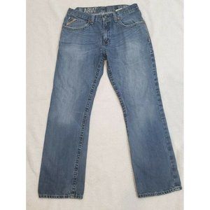 Ariat M4 Jeans Men's 33x32 Low Rise Bootcut Blue Denim Western Cowboy